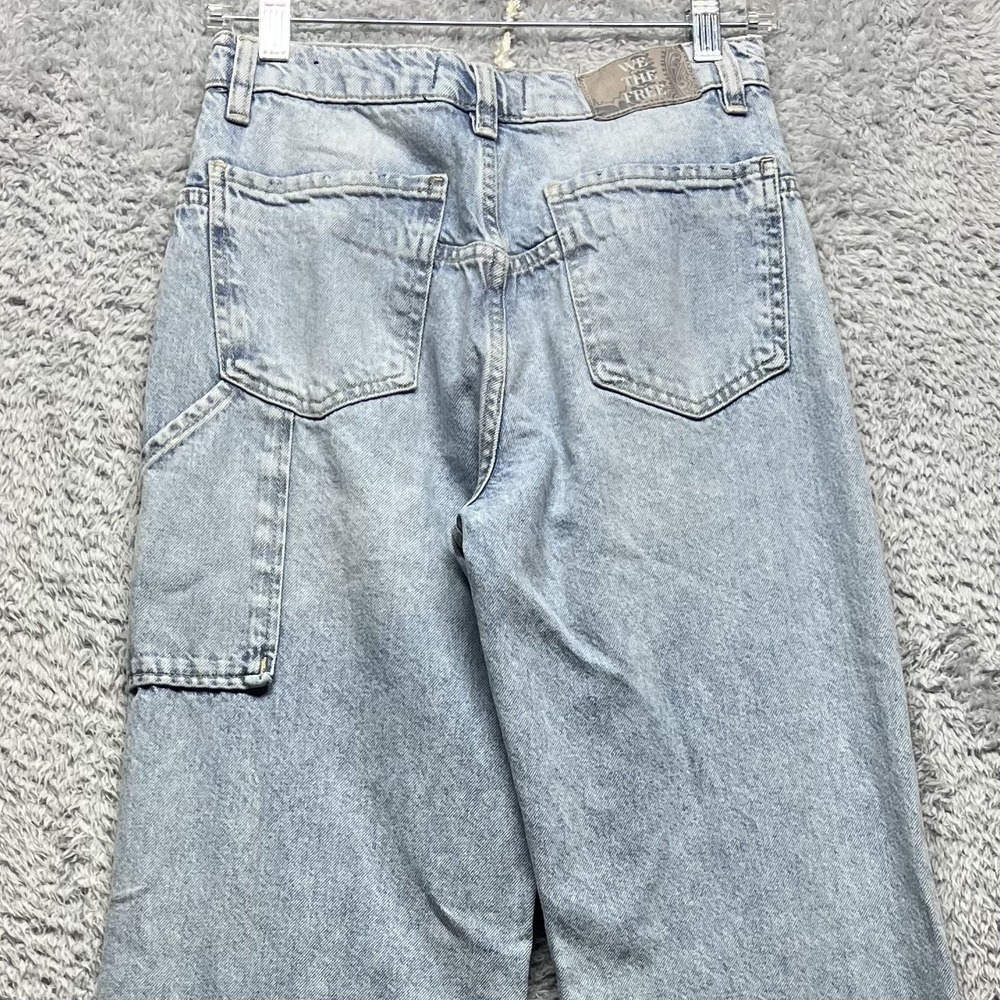 We The Free Tinsley Baggy High Rise Straight Leg Jeans Womens 26 Blue Bright Eye - Picture 2 of 15